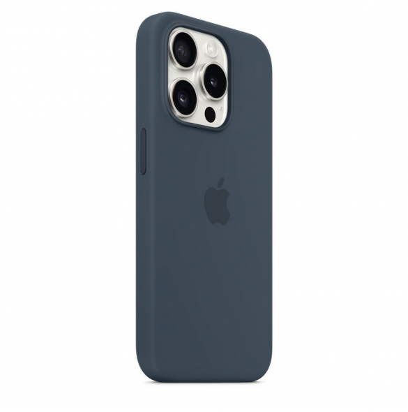 MT1D3ZM/A Apple Silikon Magsafe Skal till iPhone 15 Pro Storm Blue