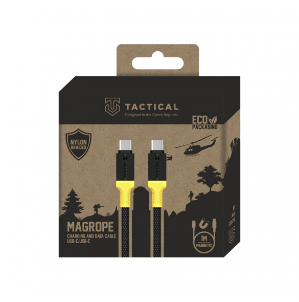 Tactical MagRope USB-C/USB-C 1m Svart/Gul