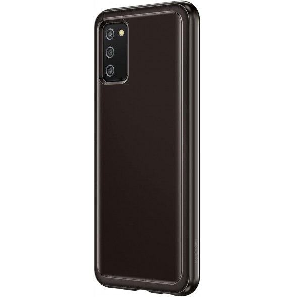 Samsung Galaxy A03s Soft Clear Cover Svart - EF-QA038TBE