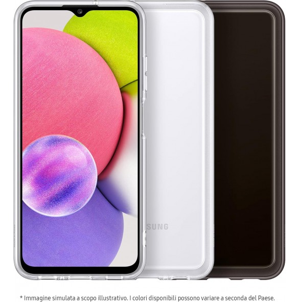 Samsung Galaxy A03s Soft Clear Cover Svart - EF-QA038TBE