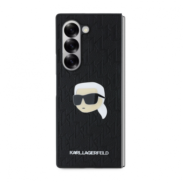 Karl Lagerfeld PU Saffiano Monogram Karl Head Fodral till Samsung Galaxy Z Fold 6 Svart