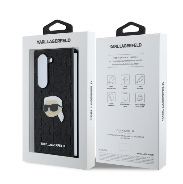 Karl Lagerfeld PU Saffiano Monogram Karl Head Fodral till Samsung Galaxy Z Fold 6 Svart