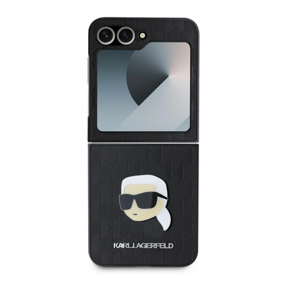 Karl Lagerfeld PU Saffiano Monogram Karl Head Fodral till Samsung Galaxy Z Flip 6 Svart