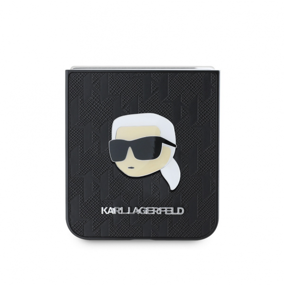 Karl Lagerfeld PU Saffiano Monogram Karl Head Fodral till Samsung Galaxy Z Flip 6 Svart