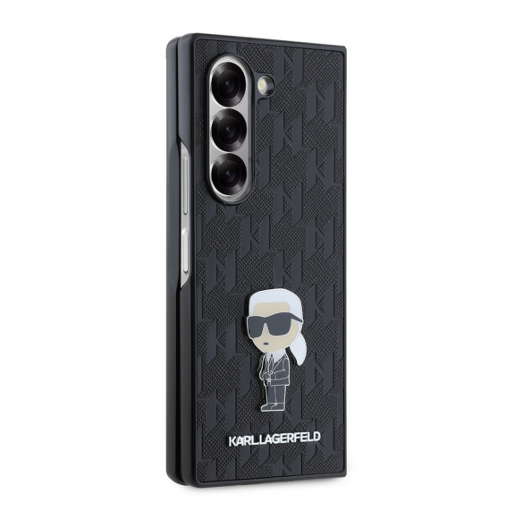 Karl Lagerfeld PU Saffiano Monogram Iconic Fodral för Samsung Galaxy Z Fold 6 Svart