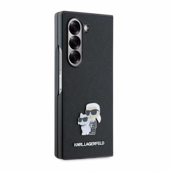 Karl Lagerfeld PU Saffiano Karl och Choupette Fodral till Samsung Galaxy Z Fold 6 Svart