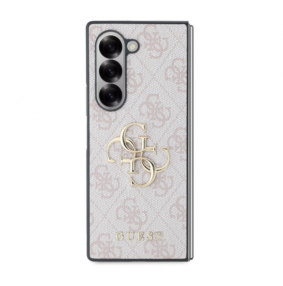Guess PU 4G metalllogofodral för Samsung Galaxy Z Fold 6 Rosa