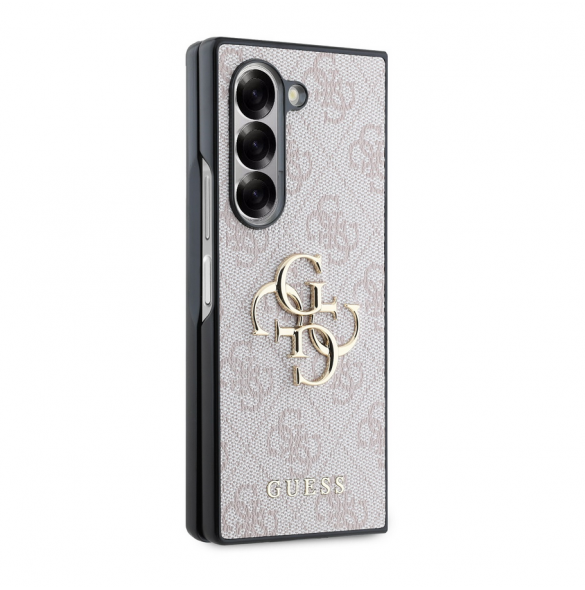 Guess PU 4G metalllogofodral för Samsung Galaxy Z Fold 6 Rosa
