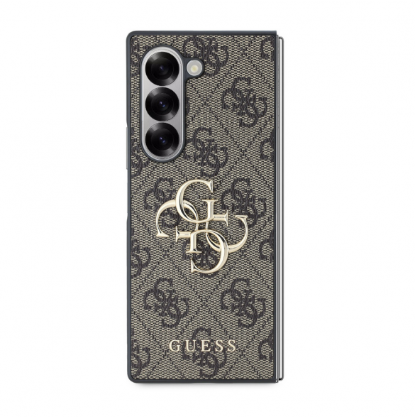 Guess PU 4G metalllogofodral till Samsung Galaxy Z Fold 6 Brun