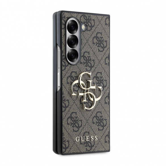 Guess PU 4G metalllogofodral till Samsung Galaxy Z Fold 6 Brun