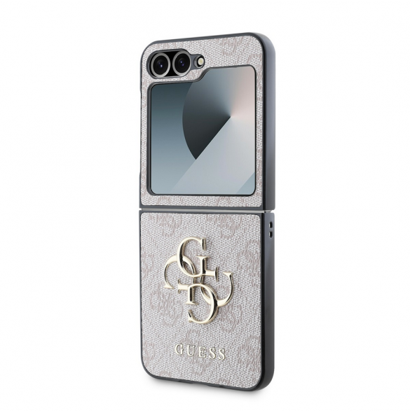 Guess PU 4G metalllogofodral för Samsung Galaxy Z Flip 6 Pink