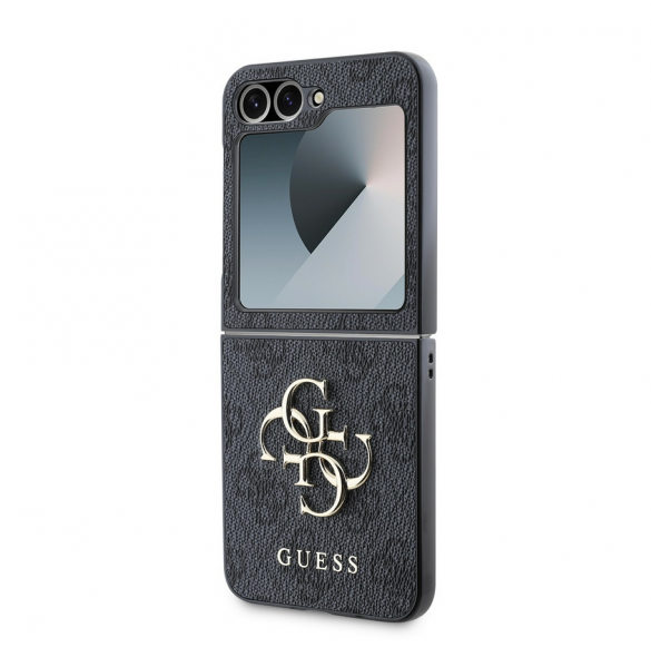 Guess PU 4G metalllogofodral till Samsung Galaxy Z Flip 6 Grå