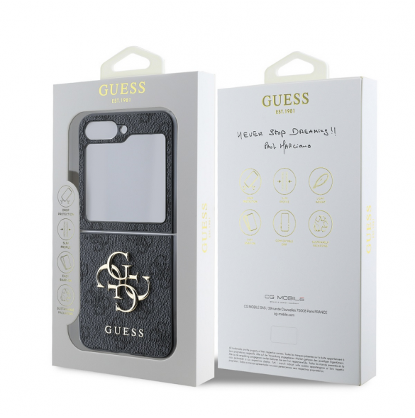 Guess PU 4G metalllogofodral till Samsung Galaxy Z Flip 6 Grå