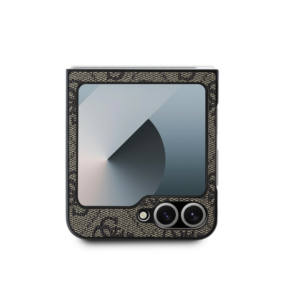 Guess PU 4G metalllogofodral för Samsung Galaxy Z Flip 6 Brown