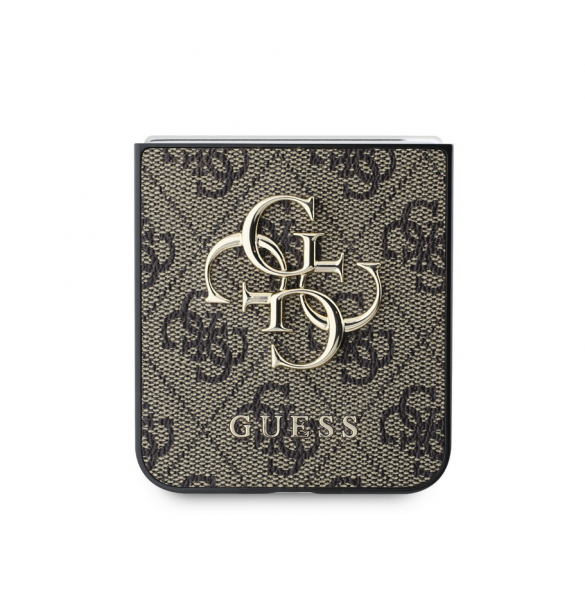Guess PU 4G metalllogofodral för Samsung Galaxy Z Flip 6 Brown