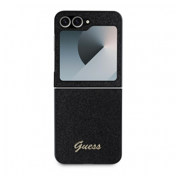 Guess PC/TPU Glitter Flakes metalllogofodral till Samsung Galaxy Z Flip 6 Svart