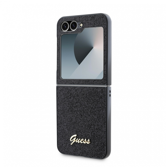 Guess PC/TPU Glitter Flakes metalllogofodral till Samsung Galaxy Z Flip 6 Svart
