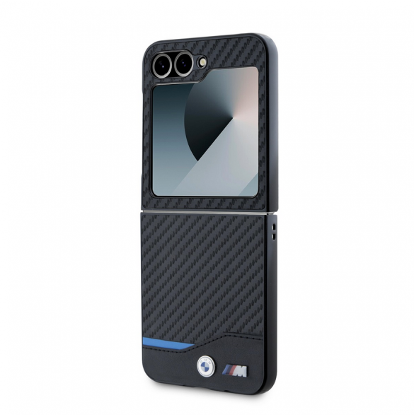 BMW M PU Carbon Blue Line Fodral till Samsung Galaxy Z Flip 6 Svart