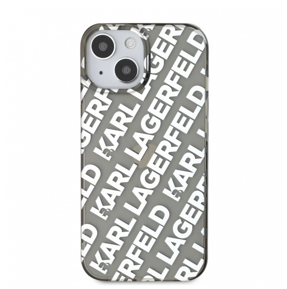 Karl Lagerfeld IML Elektropläterad Repeterad Logotypfodral till iPhone 15 Silver
