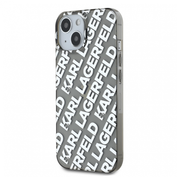 Karl Lagerfeld IML Elektropläterad Repeterad Logotypfodral till iPhone 15 Silver