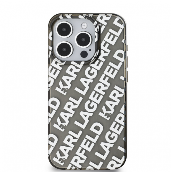 Karl Lagerfeld IML Elektropläterat Repeterad Logotypfodral till iPhone 15 Pro Max Silver