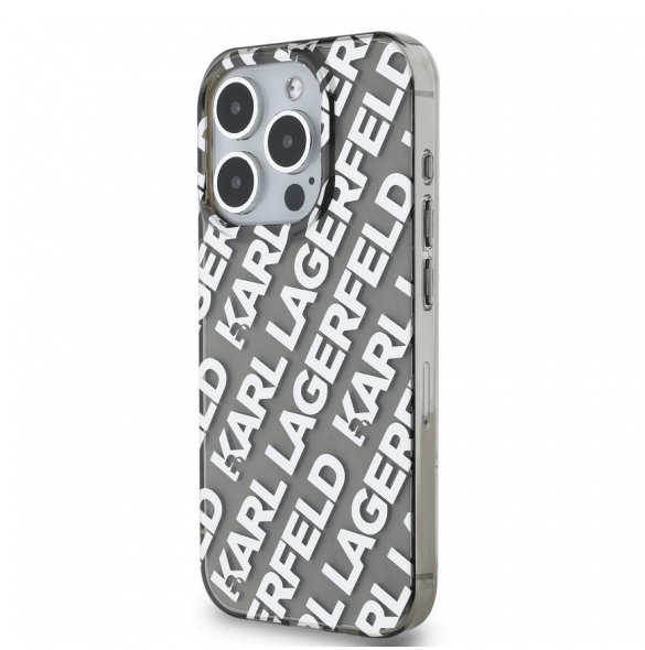Karl Lagerfeld IML Elektropläterat Repeterad Logotypfodral till iPhone 15 Pro Max Silver