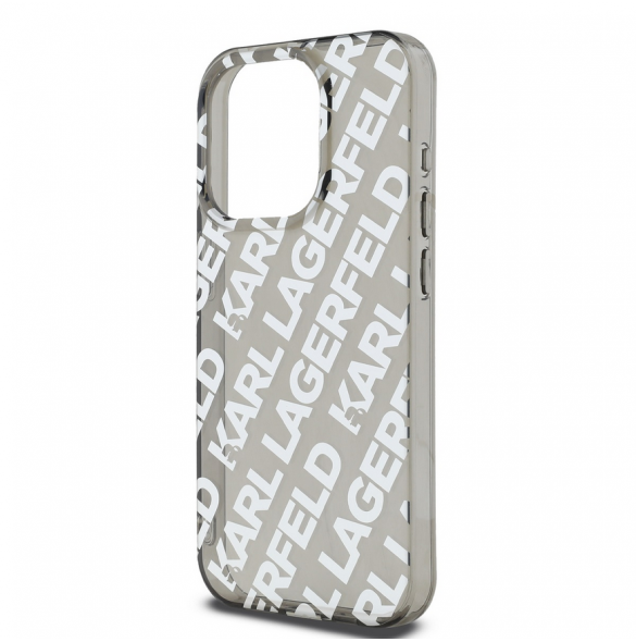 Karl Lagerfeld IML Elektropläterat Repeterad Logotypfodral till iPhone 15 Pro Max Silver
