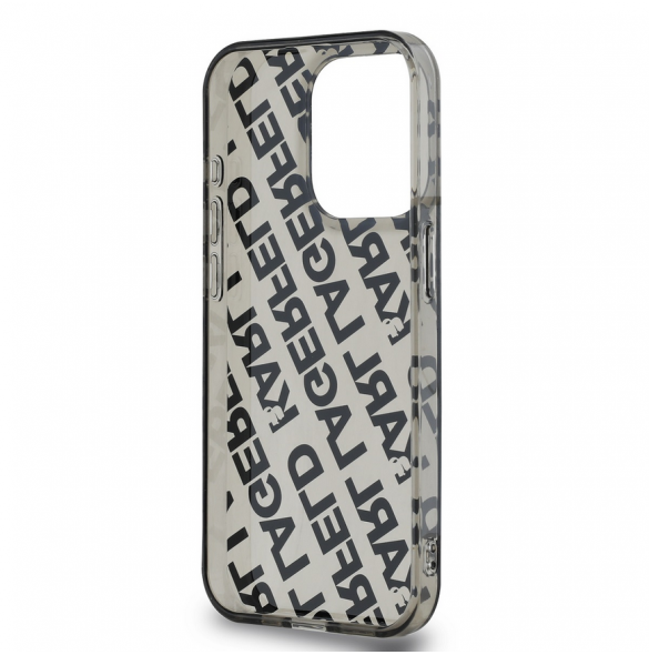 Karl Lagerfeld IML Elektropläterat Repeterad Logotypfodral till iPhone 15 Pro Max Silver