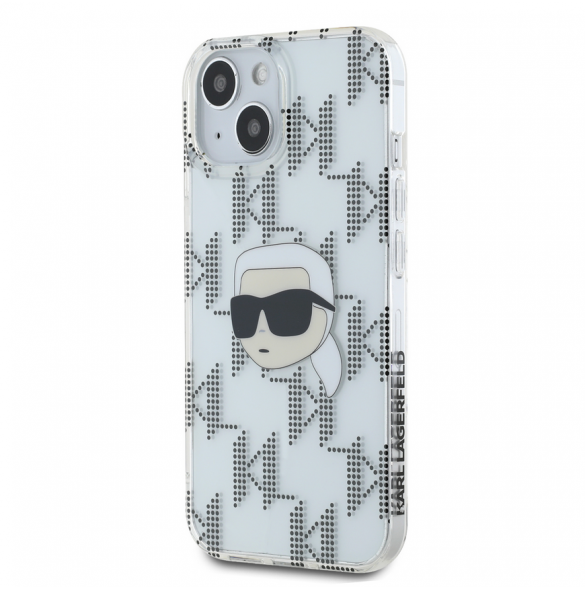 Karl Lagerfeld IML Elektropläterat Karl Head-fodral till iPhone 15 Transparent