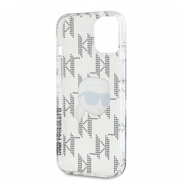 Karl Lagerfeld IML Elektropläterat Karl Head-fodral till iPhone 15 Transparent