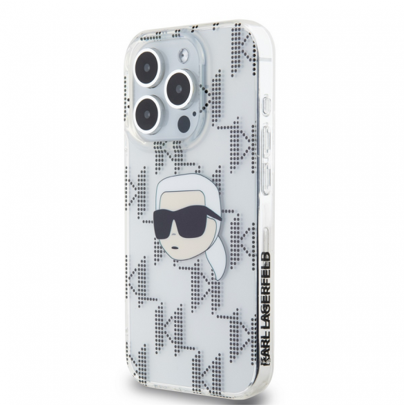 Karl Lagerfeld IML Elektropläterat Karl Head-fodral till iPhone 15 Pro Transparent