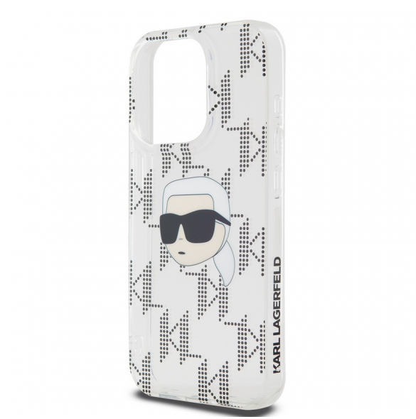 Karl Lagerfeld IML Elektropläterat Karl Head-fodral till iPhone 15 Pro Transparent