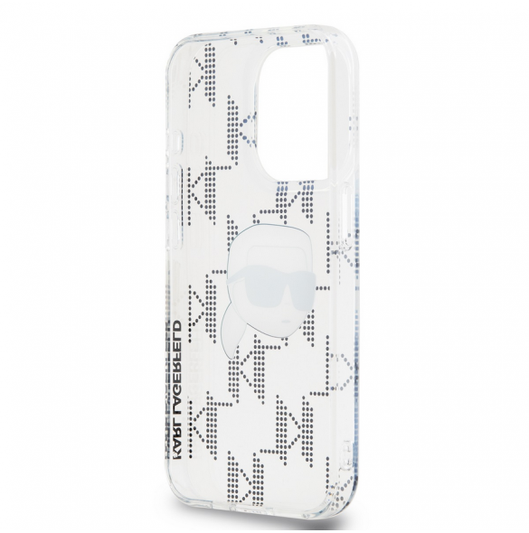 Karl Lagerfeld IML Elektropläterat Karl Head-fodral till iPhone 15 Pro Transparent