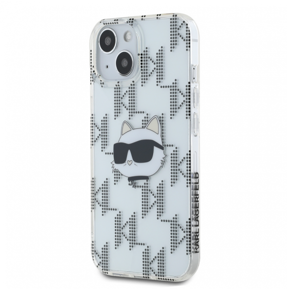Karl Lagerfeld IML Elektropläterat Choupette-huvudfodral till iPhone 15 Transparent
