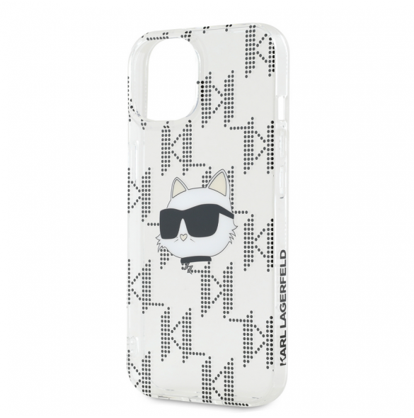 Karl Lagerfeld IML Elektropläterat Choupette-huvudfodral till iPhone 15 Transparent