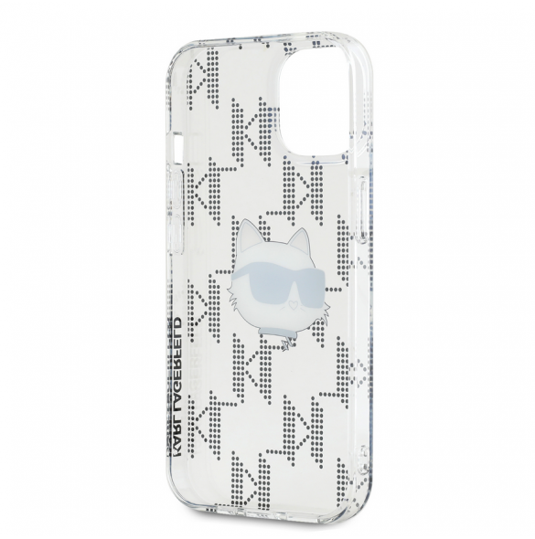 Karl Lagerfeld IML Elektropläterat Choupette-huvudfodral till iPhone 15 Transparent