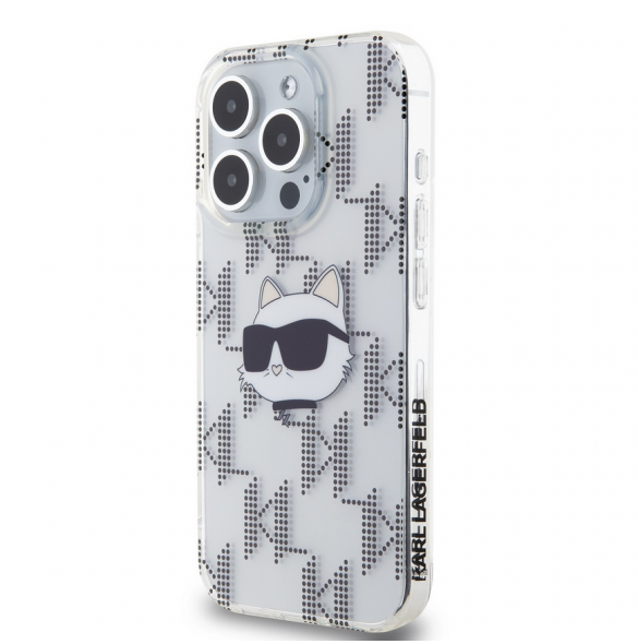 Karl Lagerfeld IML Elektropläterat Choupette-huvudfodral till iPhone 15 Pro Transparent