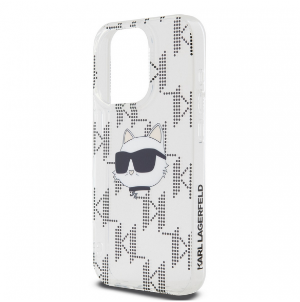 Karl Lagerfeld IML Elektropläterat Choupette-huvudfodral till iPhone 15 Pro Max Transparent