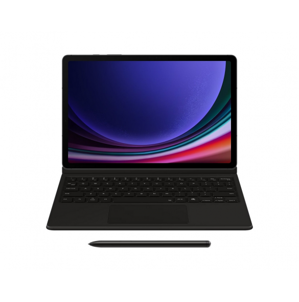 EF-DX725UBE Samsung Book Tangentbordsfodral för Galaxy Tab S9/S9 FE Svart