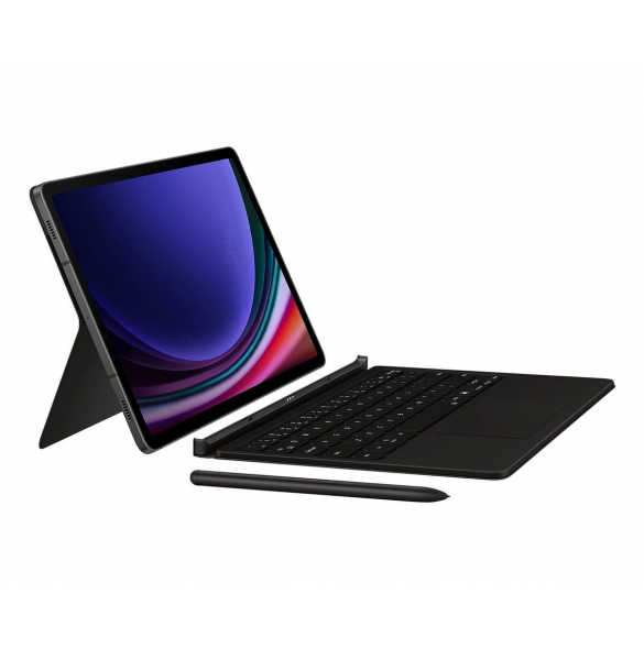 EF-DX725UBE Samsung Book Tangentbordsfodral för Galaxy Tab S9/S9 FE Svart