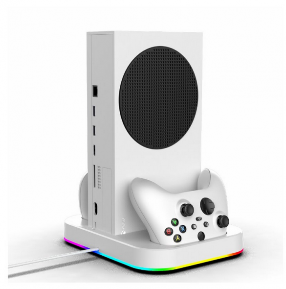 iPega XBS012S multifunktionell laddning och kylning RGB-stativ för Xbox Series S + 2st batterier
