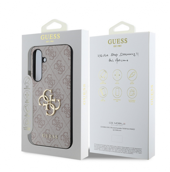 Guess PU 4G metalllogofodral till Samsung Galaxy S24 FE Rosa