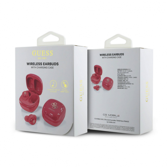 Guess 4G Logotyp Mini TWS trådlösa hörlurar Rosa