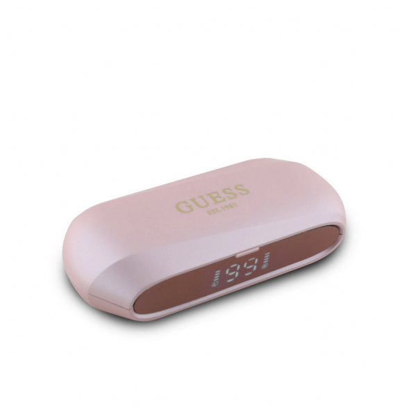 Guess långsträckta metalliska ENC TWS trådlösa hörlurar Rosa