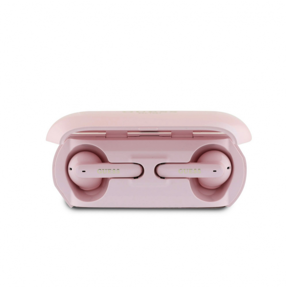 Guess långsträckta metalliska ENC TWS trådlösa hörlurar Rosa