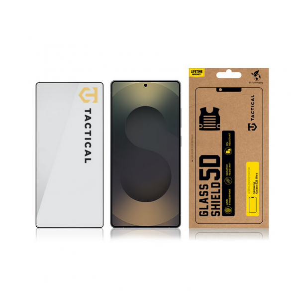 Tactical Glass Shield 5D för Samsung Galaxy S25 Ultra Black