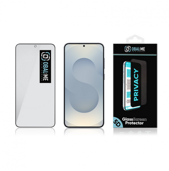OBAL:ME Privacy 5D Glasskärmskydd för Samsung Galaxy S25 Svart