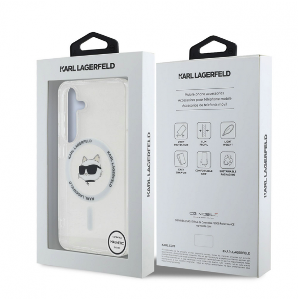 Karl Lagerfeld IML Choupette Head MagSafe Fodral till Samsung Galaxy S25+ Transparent