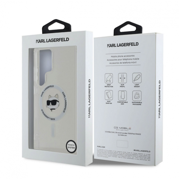 Karl Lagerfeld IML Choupette Head MagSafe Fodral till Samsung Galaxy S25 Ultra Transparent