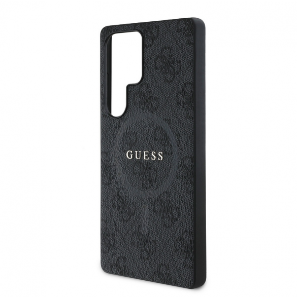 Guess PU Leather 4G Colored Ring MagSafe Fodral till Samsung Galaxy S25 Ultra Black